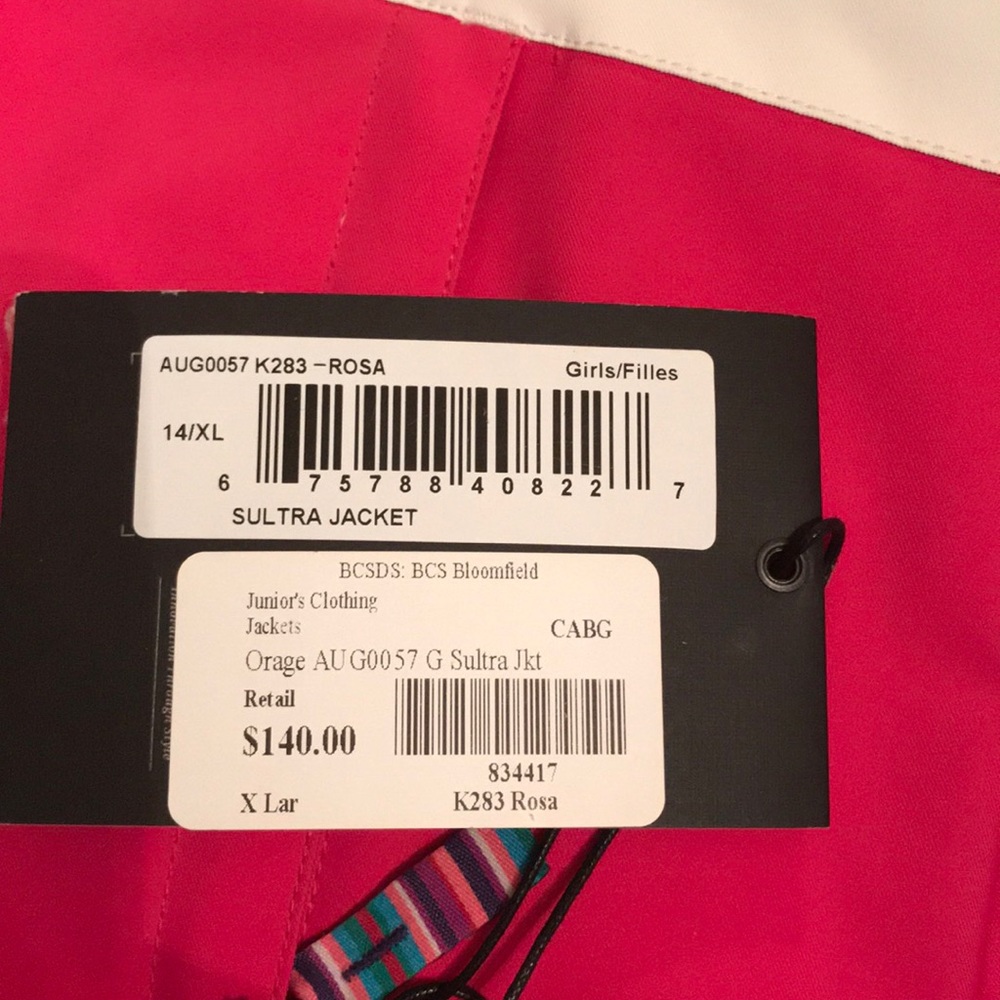 Brand new w tags Orage Ski jacket
